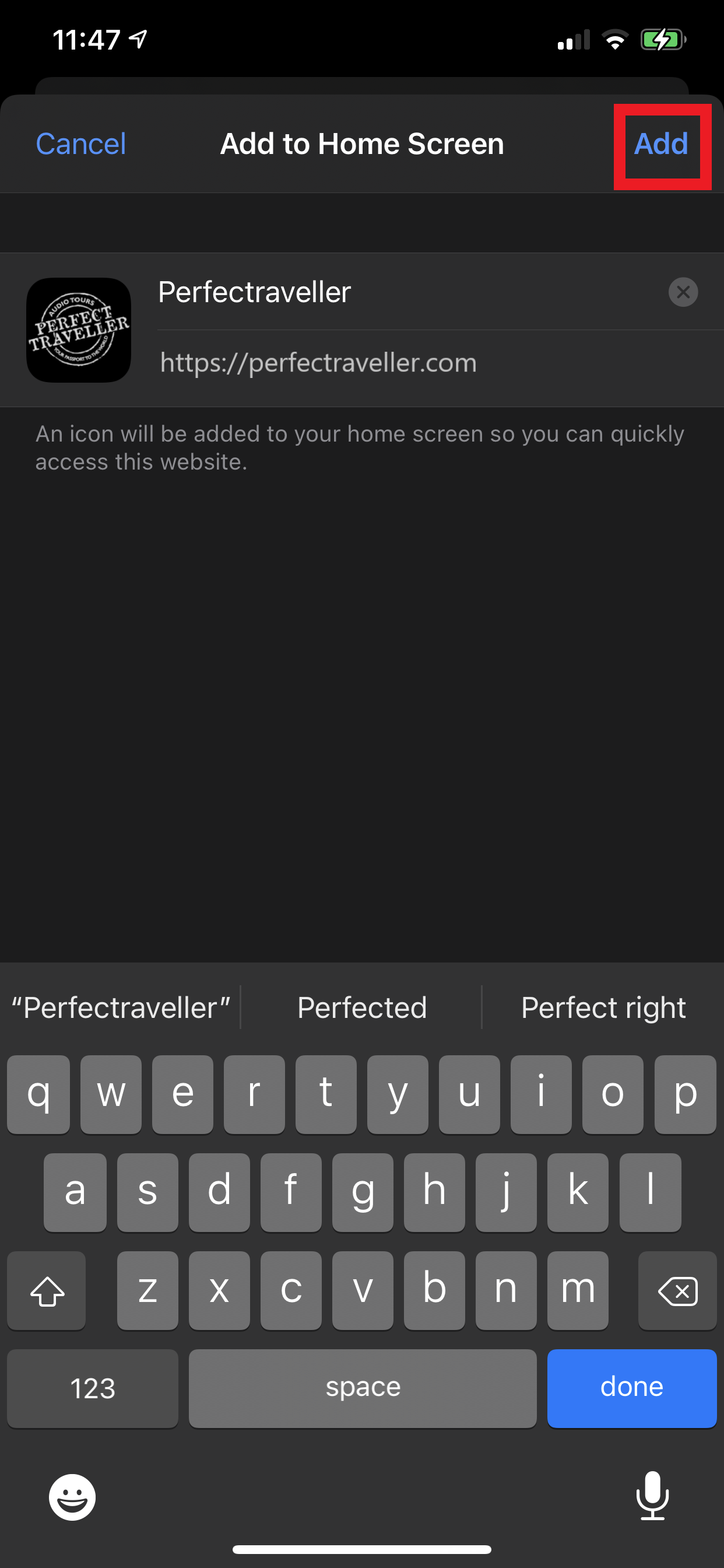 Perfect Traveller iphone